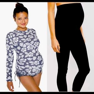 Maternity Swim Shirt UPF50 rash guard & motherhood maternity leggings -Both NWT!